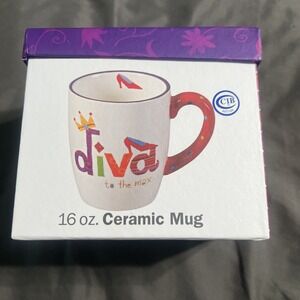 New‎ Diva To The Max Ceramic Girls Coffee/Hot Chocolate 16 oz. Mug  With Box